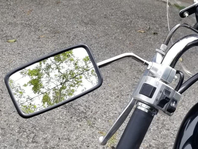 Rawsomes 10 mm Bolt Chrome Motorcycle Universal Handlebar Rear view Side Mirrors Compatible with Harley Kawasaki Suzuki Aprilia Street Bike Cruiser Scooter Mirror SIZE: 125mm X 70mm (Chrome Silver) - Image 2